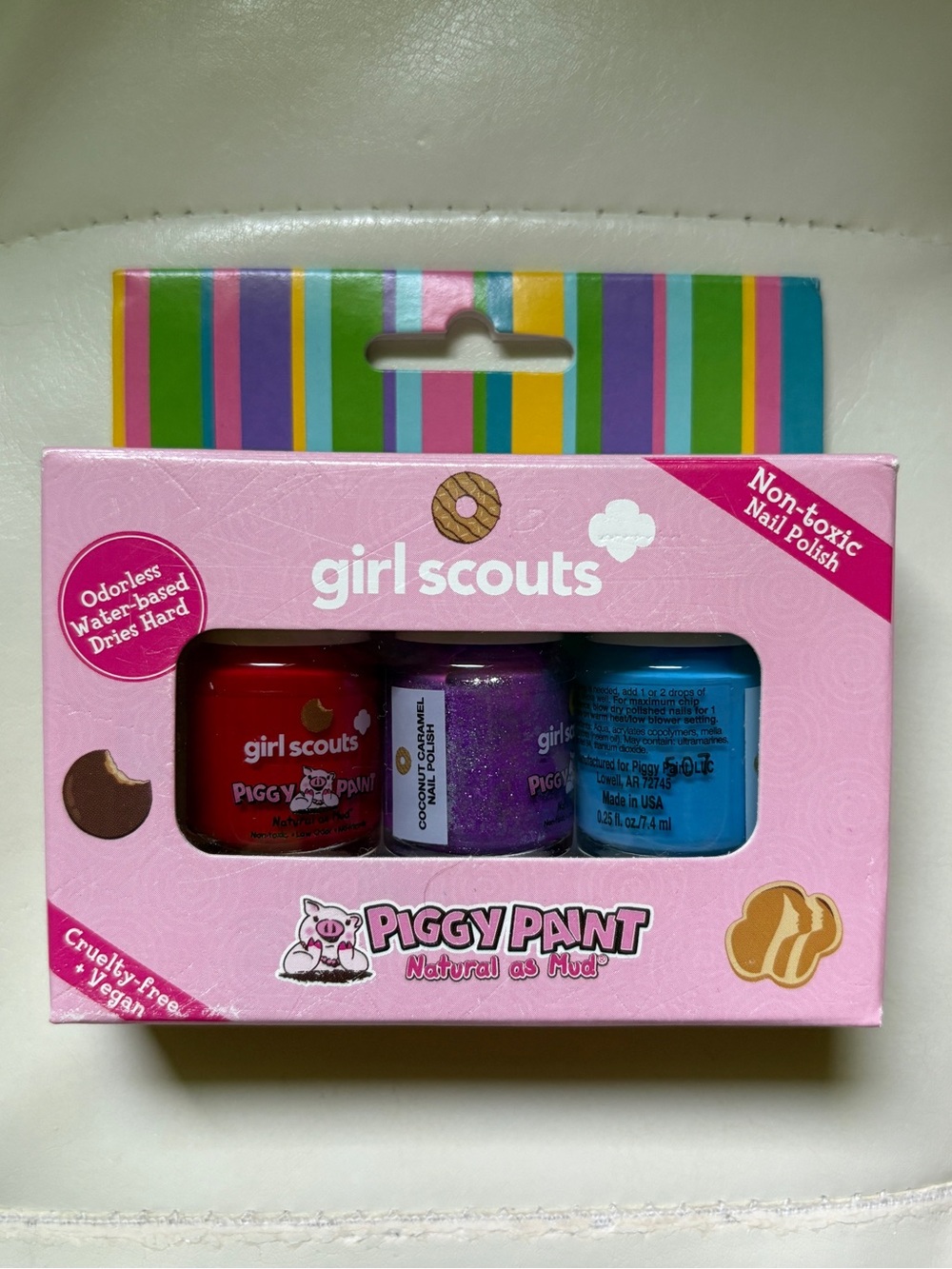 Girl Scouts Piggy Paint Set of 3 Nail Polishes